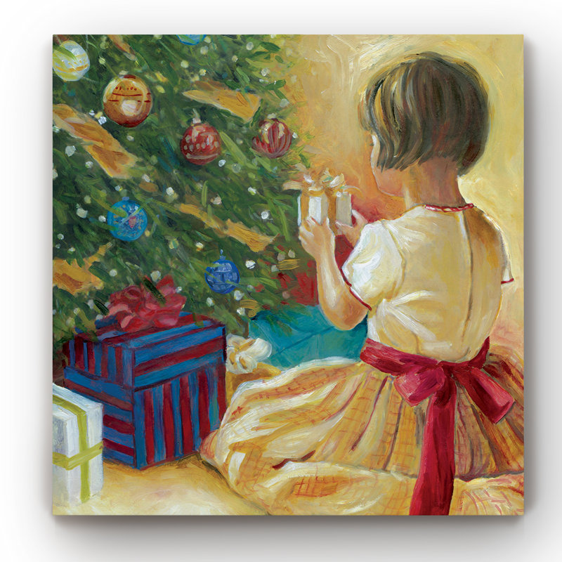 Ouverture des cadeaux - Impression sur toile tendue, H 16 po x l 16 po x P 1 po