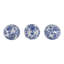 Ensemble d'objets décoratifs ronds en céramique de style chinoiserie pour le salon - Présentoir de décorations modernes pour tablettes - ensemble de 3, 5 po, bleu et blanc