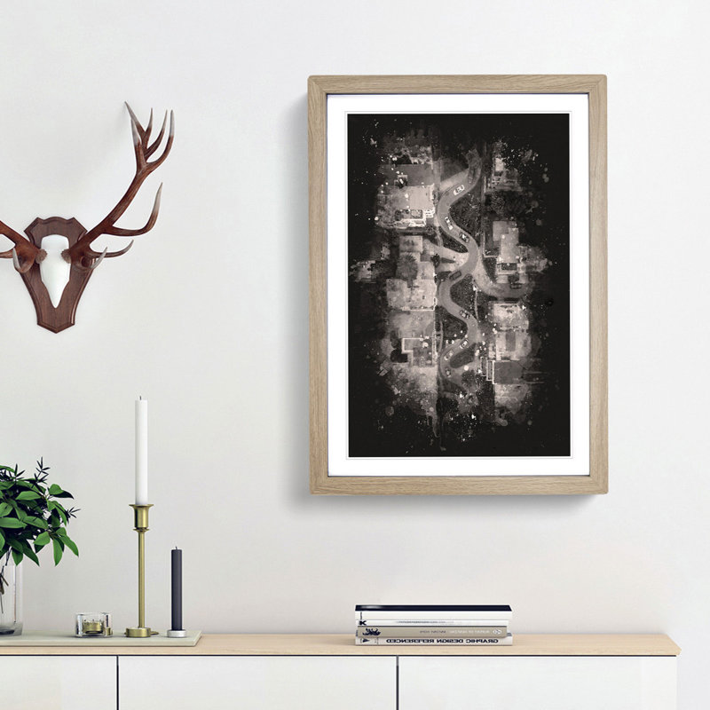 Above Lombard Street In San Francisco - Single Picture Frame Painting on MDF, 33cm H x 24cm W x 2cm D, Oak Framed