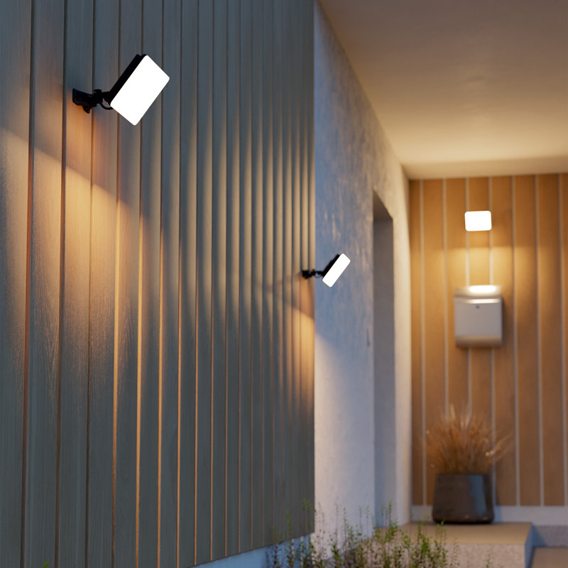 Matte Black 6cm H Outdoor Sconce, 6cm H x 18.3cm W x 16.4cm D