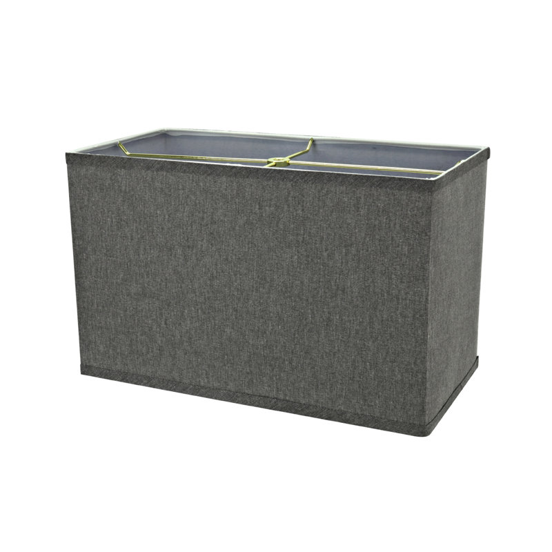 10'' H x 16'' W Linen Rectangle Lamp Shade, Dark Gray
