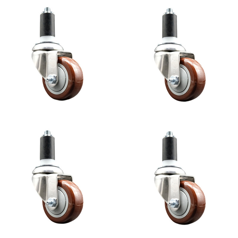 Polyurethane Casters, Maroon