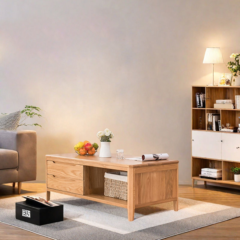 Table basse minimaliste en bois massif