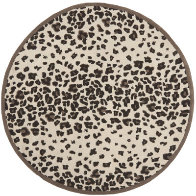 Jamon Martha Stewart Hand Tufted Wool/Viscose Animal Print Rug in Sequoia Brown