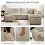 Canapé-lit modulaire en L à 5 places 84,6 po Waldorf avec lit escamotable et rangement-129100774