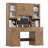 🖥️ Farmhouse Style 63"W Computer Desk with Hutch – Adjustable Shelves, Storage Cabinets & Cable Management for Modern Workspaces-880433047