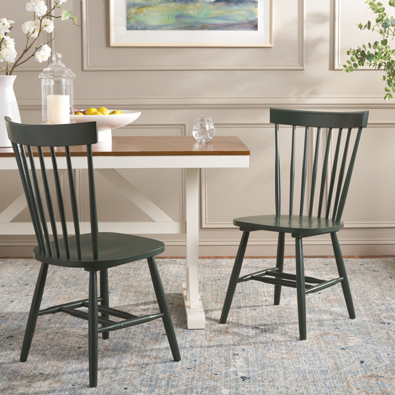 Matanna 17.3'' H Oak Solid Wood Side Chair, Garden Green