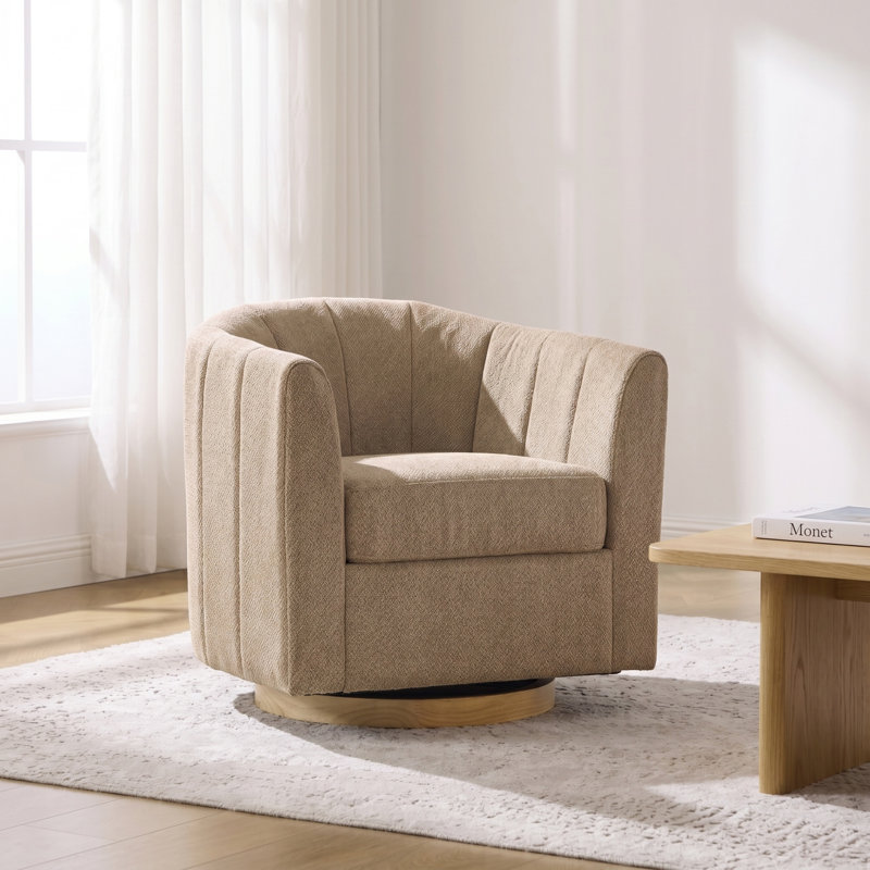 Fauteuil demi-tonneau pivotant, Taupe