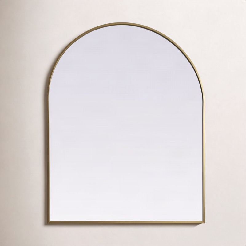Sabine Metal Arch Wall Mirror, Brass, 42" x 33"
