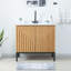 Armoire de meuble-lavabo moderne à 2 tablettes géométriques l 36 po x P 18 po x H 33 po Rowan (lavabo non inclus)-113431567