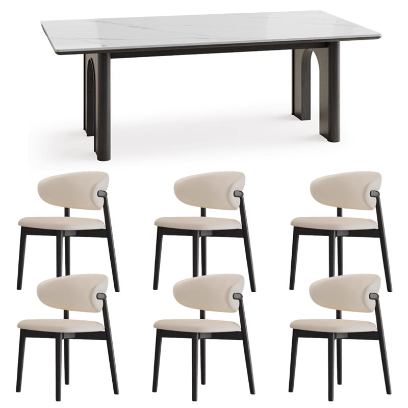 Ensemble de table de salle à manger Modern, H 29,52 po x L 78,74 po x l 31,49 po