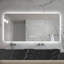Miroir de salle de bain 28 po x 60 po à DEL avec éclairage à intensité variable tricolore et désembuage à une touche, conception rétro-éclairée résistante à la corrosion