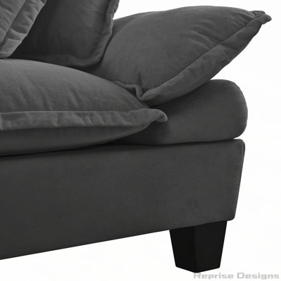 Canapé modulaire modulaire, canapé en U en forme de nuage avec conception de voilier, 2 repose-pieds mobiles et 2 coussins moelleux inclus, chenille confortable pour le salon d'appartement