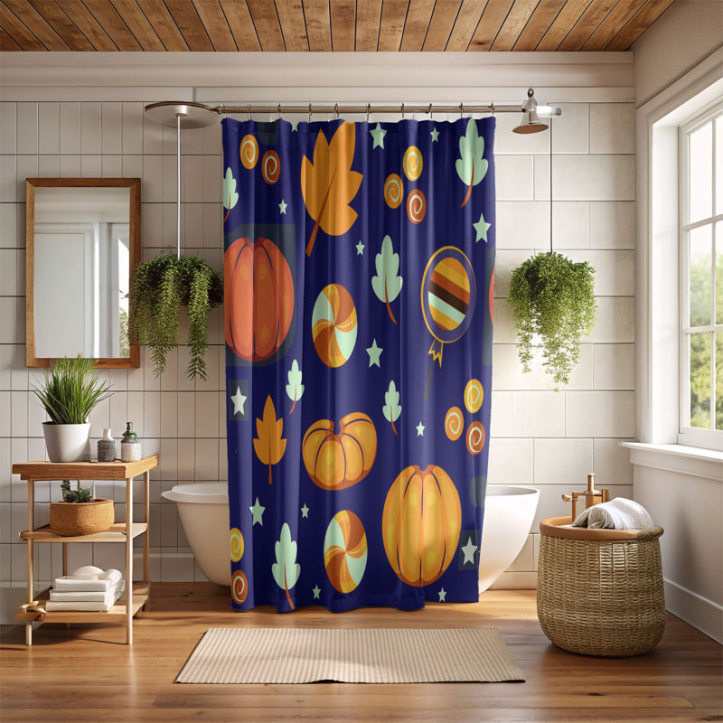 Haunted Fun - rideau de douche standard 1 pièce, H 74 po x l 71 po
