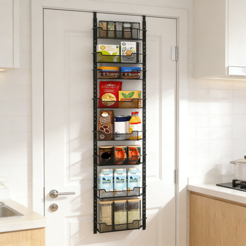 Over-the-Door Spice Rack, Black