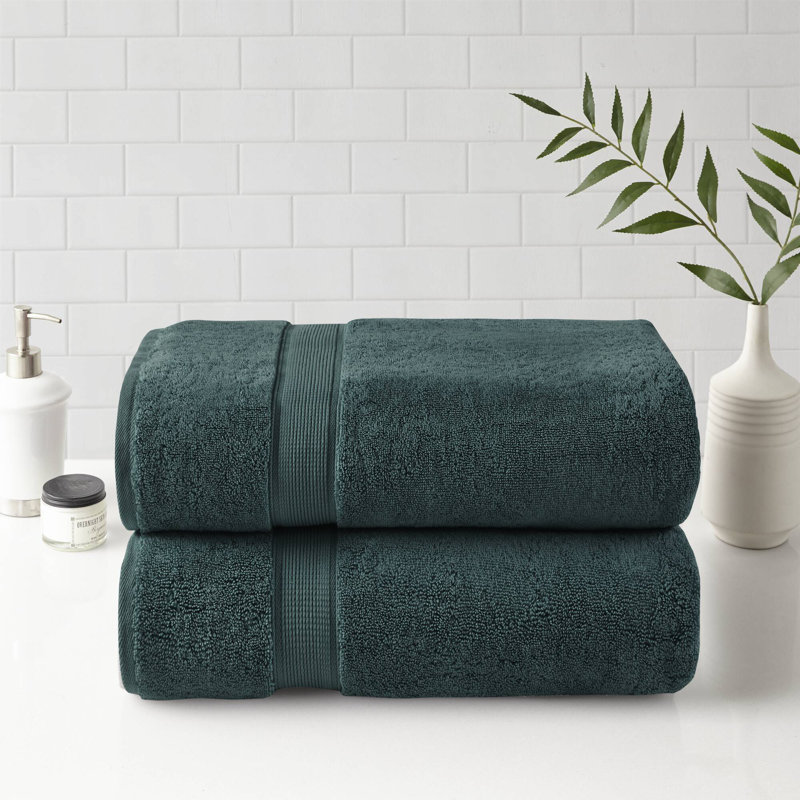 Serviette de bain, Vert foncé