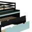 Structure de lit mezzanine peu encombrante avec bureau coulissant, lit gigogne et tiroirs de rangement intégrés-173425325