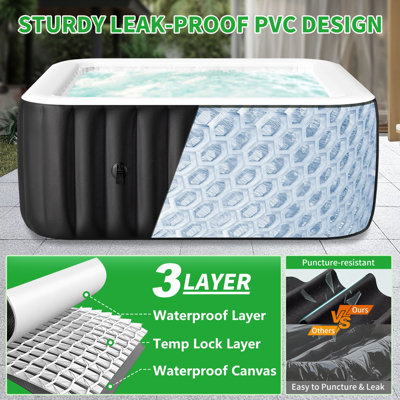 6 Person Square Mesh Hot Tub
