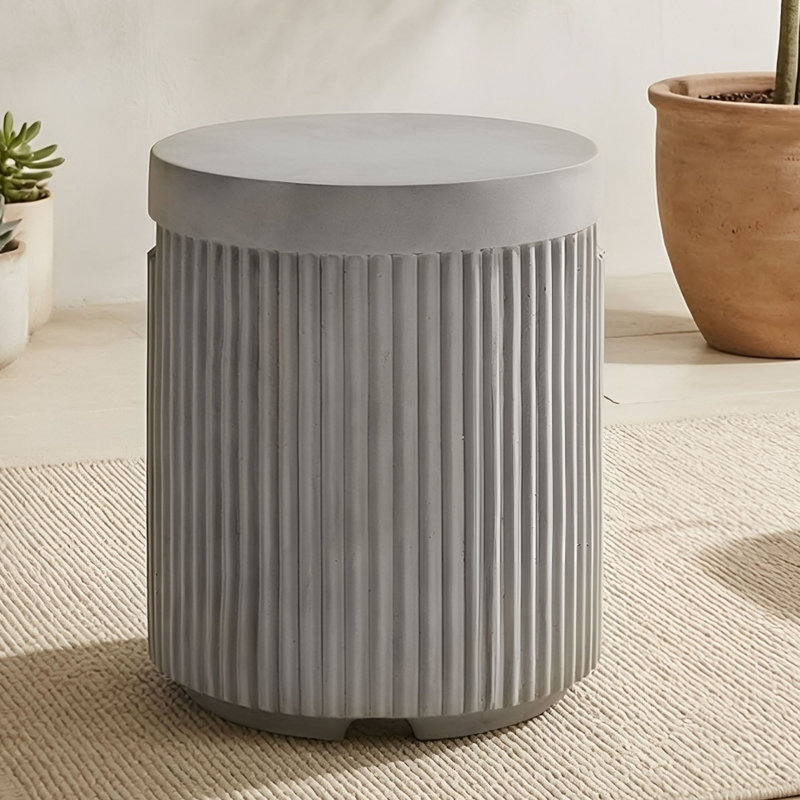 Table ronde avec couvercle pour réservoir de propane, Gris