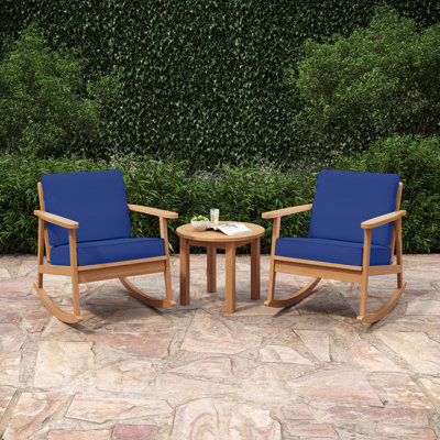 Outdoor Chair Cushions Set of 2: Waterproof & Fade Resistant Deep Seat Cushion for Patio Furniture - 20 x 20 x 4 Inch Chair Pads with Ties and Hidden
