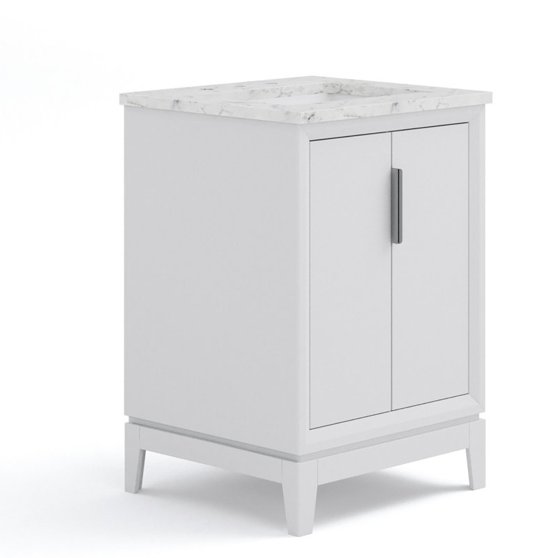 24" Single Bathroom Vanity Set, White