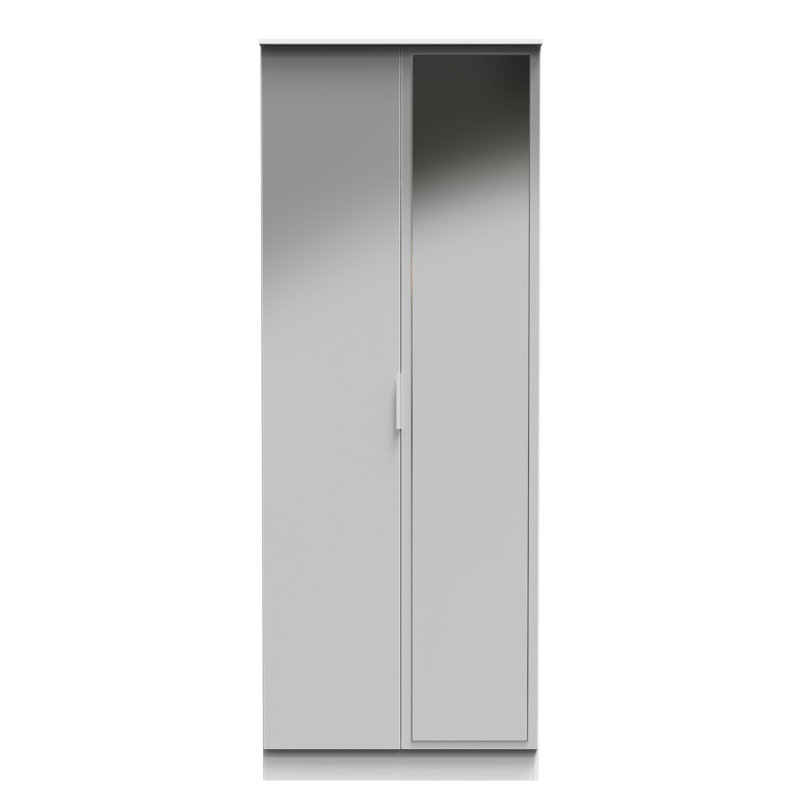 Biernat Manufactured Wood Wardrobe, Uniform Grey/White