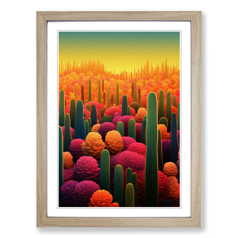 Cactus Colour Field No.2 - Framed Print