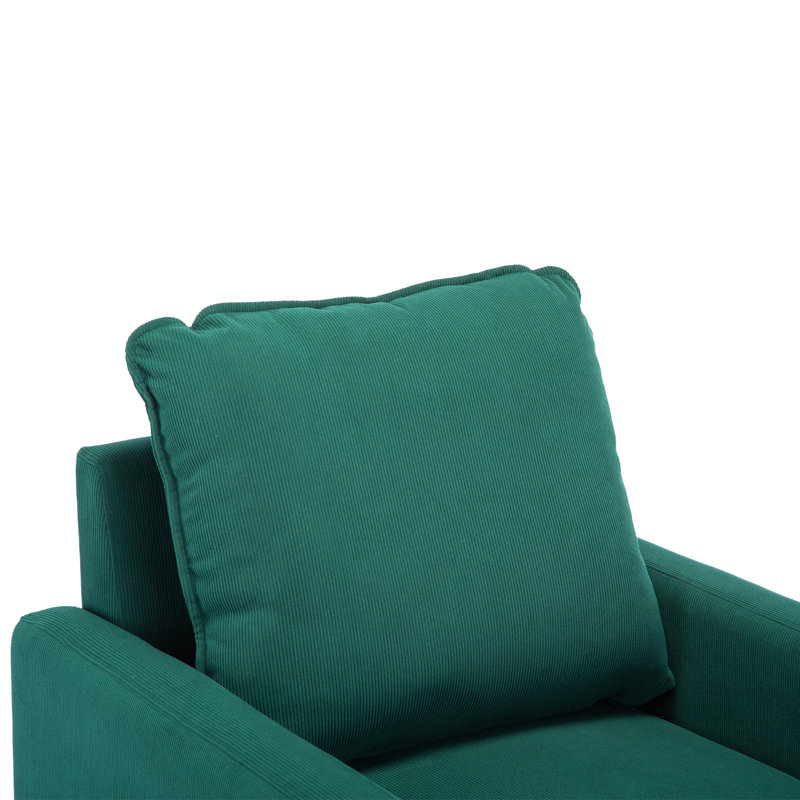 Fauteuil d'appoint pivotant rond Shetter, Velours émeraude