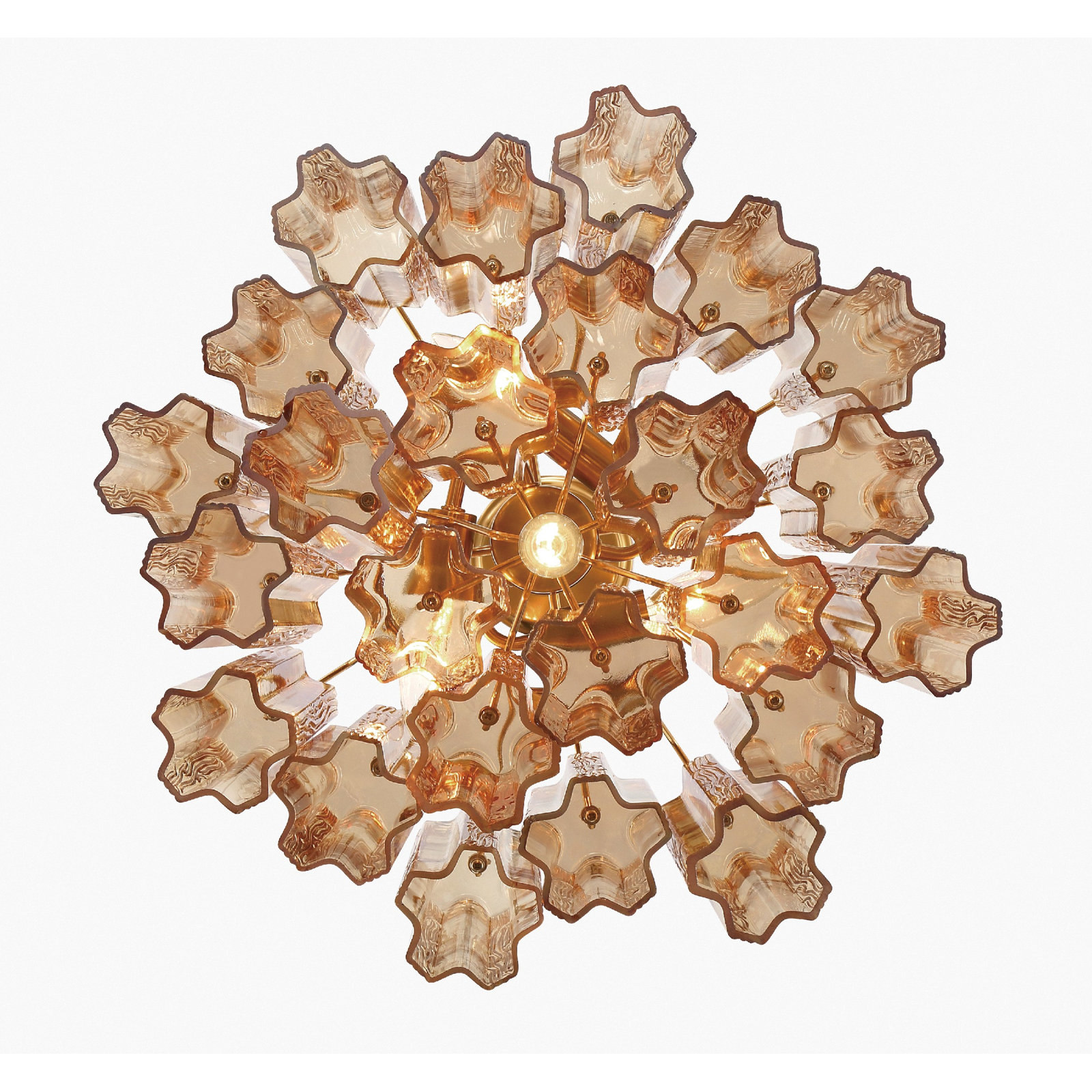 Arras 9-Light Chandelier, Aged Brass, Yellow, 13.75" H x 17.75" W x 17.75" D