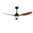52" Ceiling Fan With Lights Quiet DC Motor 3 ABS Blade Ceiling Fans 6 Speed Levels,Reversible Ceiling Fan, For Patio Living Room, Bedroom, Office,Indoor. Matte Black + Walnut-175517235-175517236