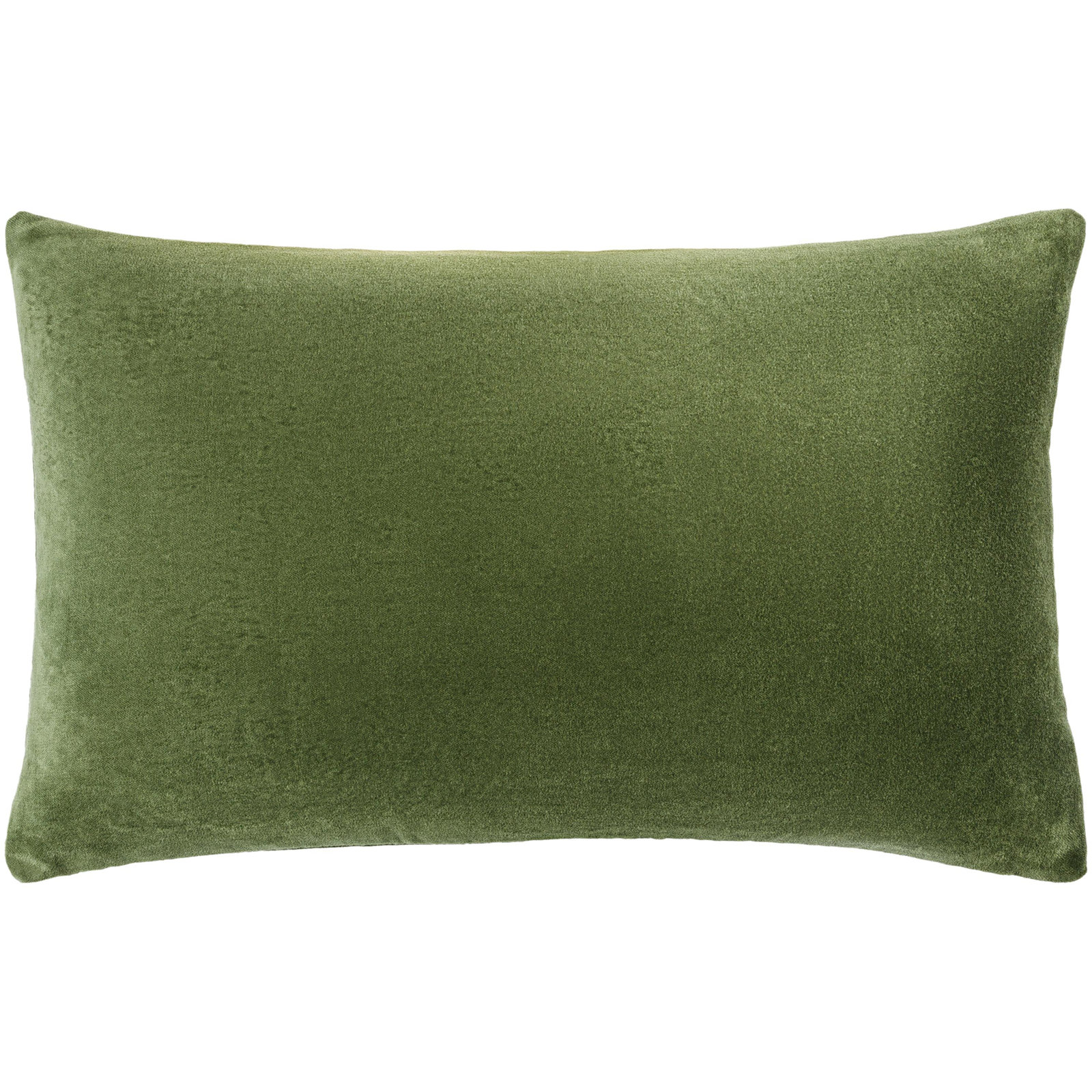 Cotton Lumbar Throw Pillow, 13" x 20", Down, Green