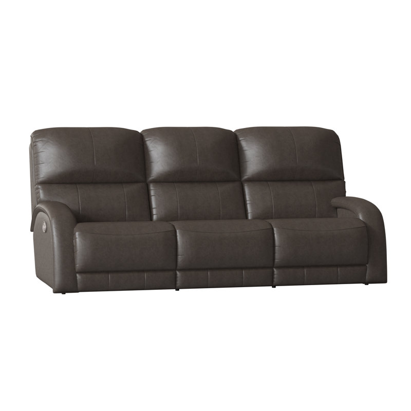 Fandango Upholstered 89'' Reclining Sofa, Maximus Fossil, Manual