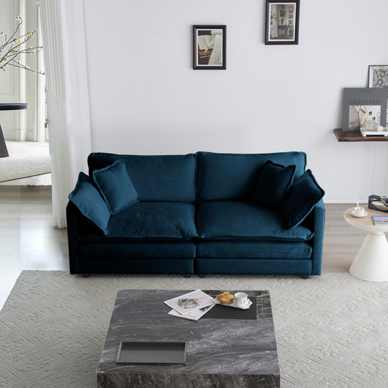 Canapé moderne pour canapé en tissu 2 places avec 4 coussins
