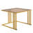 Gold And White Coffee Table Set Of 2, With Marble Pattern Coffee Table With Drawer Metal Frame Square End Table