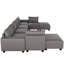 [Nouveau] Canapé modulaire en U moderne à 8 places en tissu gris amovible et lavable avec rangement