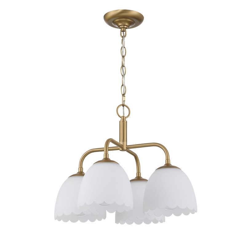  Luminaire suspendu 4 lumières Dorinda, 4, Laiton champagne brossé