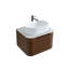 Meuble-lavabo 24 po avec lavabo, armoire murale avec porte-serviettes gratuit, lavabo simple en céramique ovale, sans bonde ni robinet, pré-assemblé