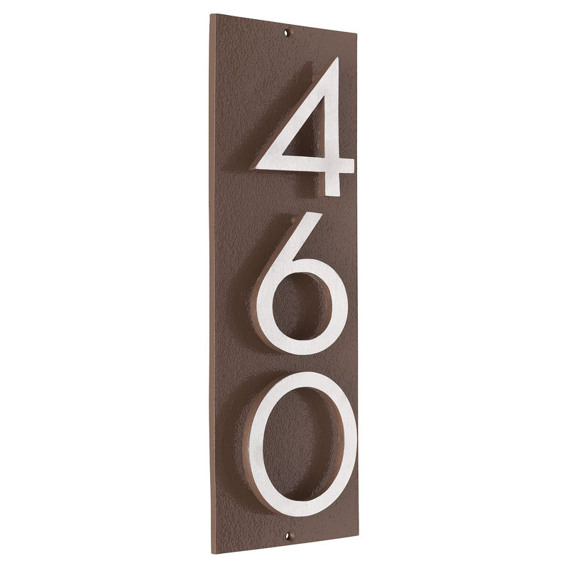 Plaque d'adresse murale sur 1 ligne, Sable / deux tons, Oui
