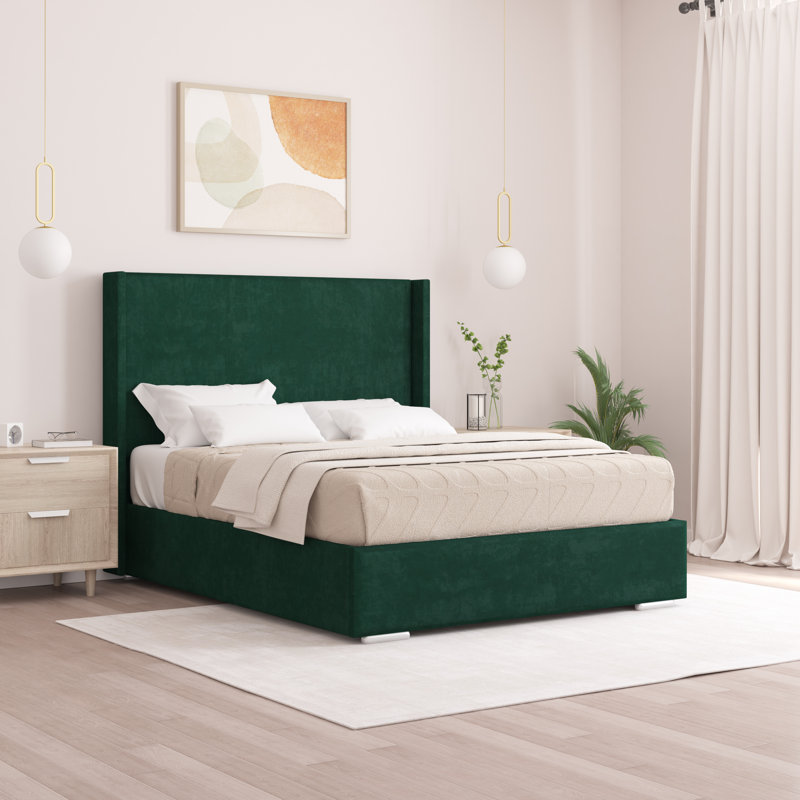 Chelby Upholstered Bed, Kingsize (5'), Emerald