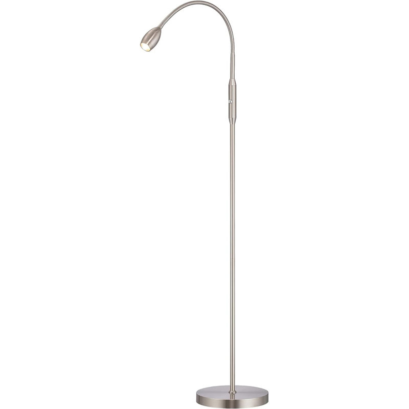 Orren Ellis Ray – Adjustable LED Beam Floor Lamp, Dimmable and Zoomable Spotlight, Flexible Gooseneck, Reading/Crafting Standing Lamp, Work Table Light