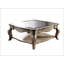 Table basse en verre transparent et finition taupe antique