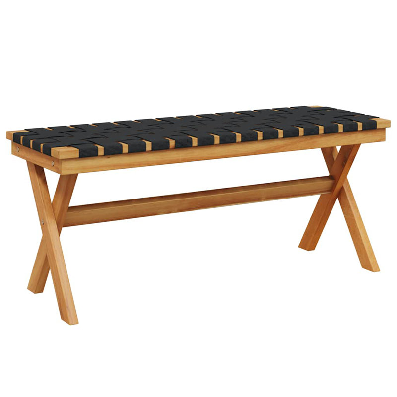 Vidaxl Garden Bench in Acacia and Fabric, Black