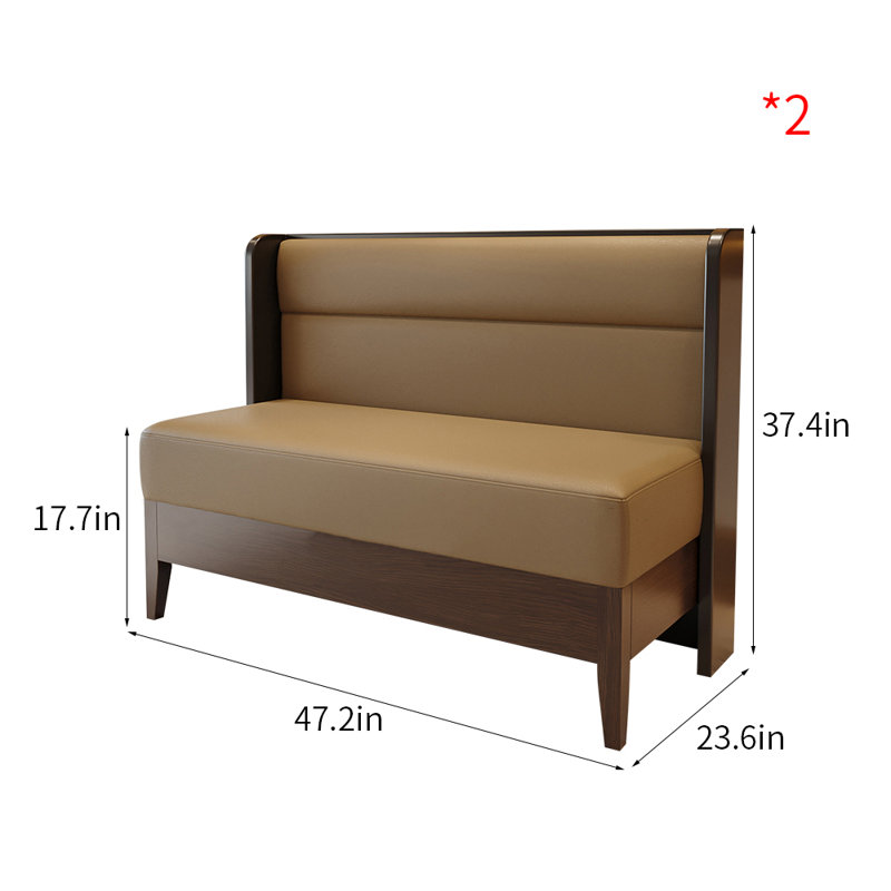 Banc rembourré en similicuir simple Simple Cafe
