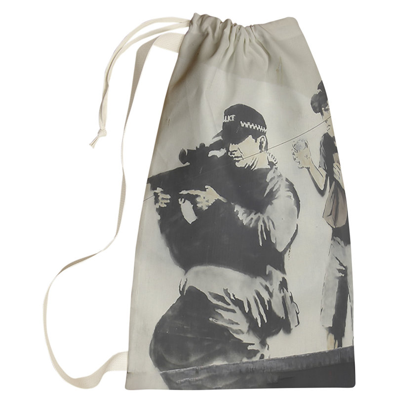 Fabric Laundry Bag with Handles, Large (36" H x 28" W x 1" D)