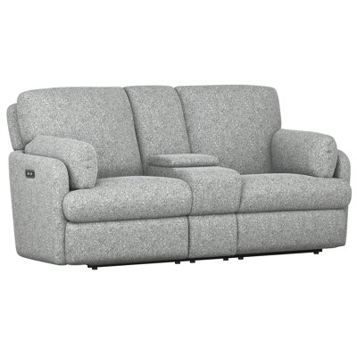 Saxon Gray Power Loveseat With Console