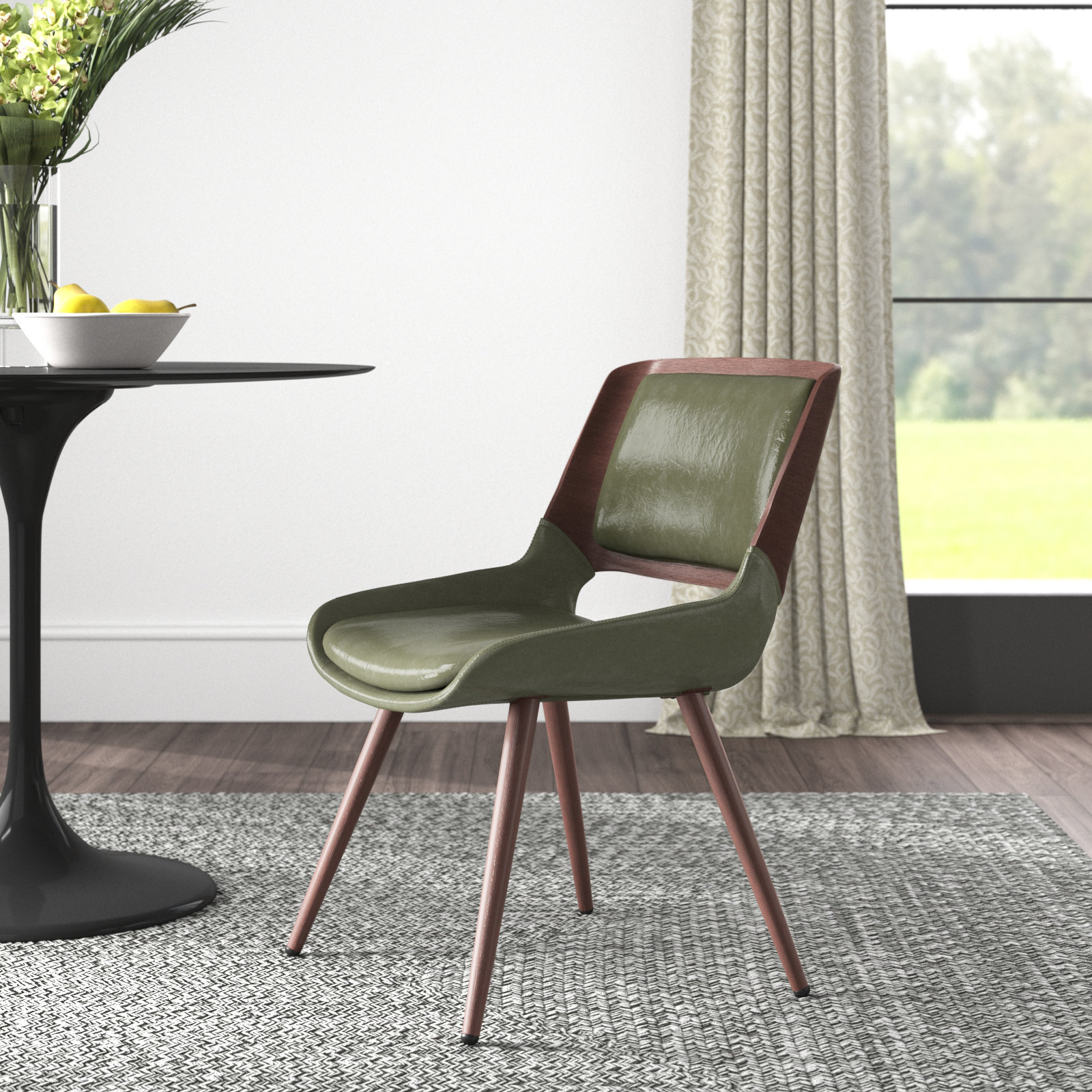 Wade Logan® Ayrton Faux Leather MidCentury Dining Chair & Reviews
