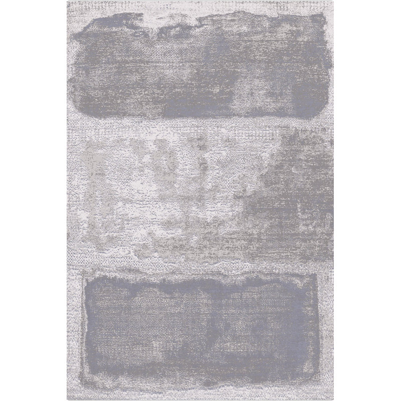 Gray-Powder Decorative Rug, Rectangle 5'1.02" x 7'6.55"