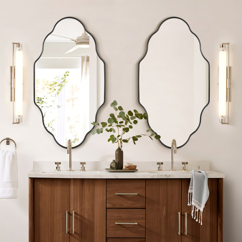 Marietherese Wall Mirror, 46" x 26", Black