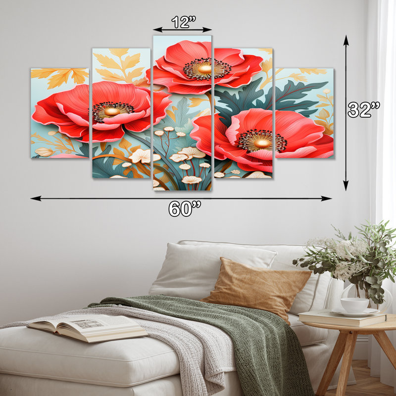 Ullery - Poppy Wall Art 5 Piece