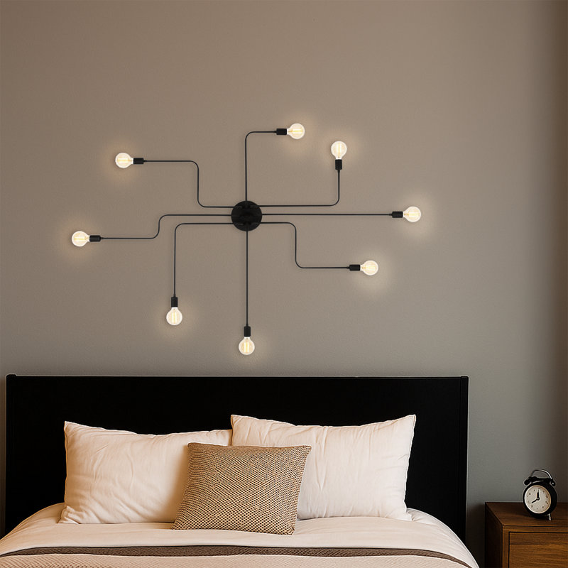 Plafonnier encastré en métal 8 lumières